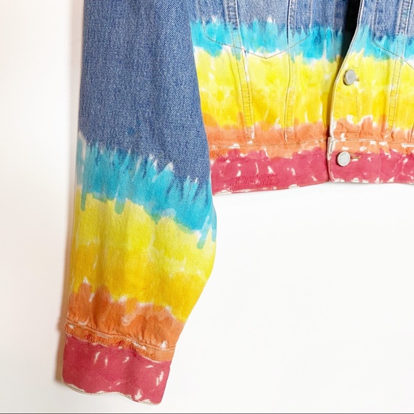 Blank NYC Blow the Bag Rainbow Denim Jacket XS/S - Picture 7 of 9
